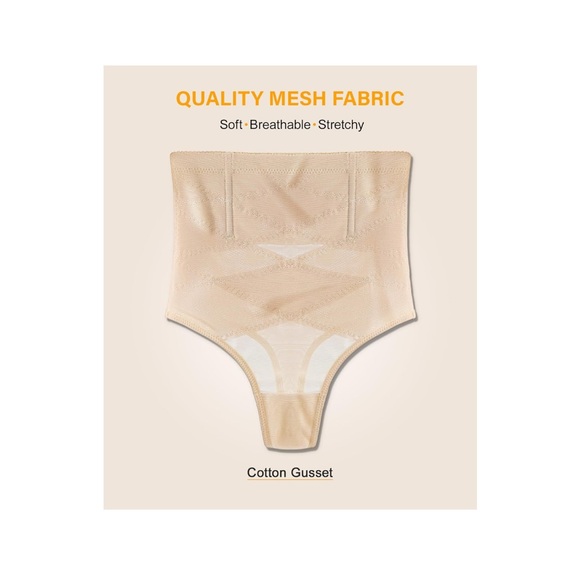 Women👩🏻High Waisted Stay-Put Body Shaper Girdle Compression Shapewear Thong Sz M - Picture 5 of 7